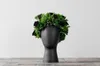 Ev dekor adam kafa çiçek vazo yaratıcı saksı yetiştiricilerinin seramik vazo siyah beyaz