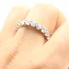 2PCS Couple Ring Set Luxury Cute Jewelry 925 Sterling Silver Oavl Cut White Topaz CZ Diamond Gemstones Eternity Women Wedding Bridal Rings