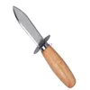 Woodhandle Oyster Shucking Knife Tools Rostfritt stål Ostron Knivar Kök Matredskap Verktyg5052832