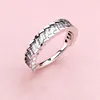 Anello con diamante CZ di alta qualità per la confezione originale di fedi nuziali da donna in argento sterling 925 Pandora