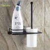 Badezubehör Set schwarzer Bronze Antike Multifunktionelle Tasse Europäischer Toilettenbürstenhalter Wandhalterung Badezimmerzubehör1