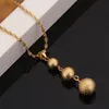 Vergoldete, mattierte Perlen-Anhänger-Halsketten, trendiger Kugel-Schmuck für Frauen, arabischer, afrikanischer, äthiopischer Schmuck