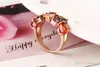 Anel lindamente noivado de diamante cúbico anel de zircônia luxo atacado jóias anel de casamento conjunto 18k rosa ouro pedras preciosas