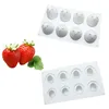 Molde da morango Silicone Soap Soap Fazendo Tool DIY Chocolate Bolo de Gelo Jelly Frutas Cozimento Moldes Bandeja 15 Cavidade