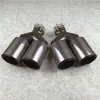 1 pair Y model Glossy Grilled Black Exhaust pipes M performance Carbon fiber + Stainless Steel Muffler tips Length 260 mm