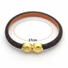 Bracelet de luxe Round Bracelets en cuir authentiques avec une boucle dorée Femme Flower Imprimé Pulseira Nommé bijoux ZWJ9 581C 581C