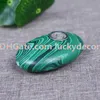 10 sztuk Syntetyczny Malachite Kwarcowy Kryształ Piszący Pipe Holder REIKI OVAL SEMI CENTRALNY DRUSH DRUSH Pocket Stone Healing Bowl Rura