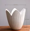 Keramische vaas wit bloemblad vorm moderne boek eetkamer woonkamer creatieve kunst eenvoudige bloemstuk decoratie