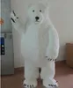 Traje enorme de mascote de urso polar de Halloween de alta qualidade, tamanho adulto, ursos brancos gordos de pelúcia, fantasias de festa de carnaval de Natal 297M