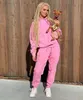 Tracksuit Women's Hoodies + Pants Sports Suit Sweatshirt och Sweatpants Femme 2 Pieces Set Sweatsuit Fluorescerande Gröna Passar