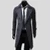 Men's Trench Coats 2021 Fashion Coat Men Double Buttons Sobretudo Masculino Slim Fit Long For Autumn Overcoat11