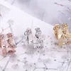 Luksusowa marka modowa biżuteria damska mosiężna podwójne rzędy Ustawienie Diamond Square Nit Hiter 18K Złoty zaręczyny Otwarte bransoletki Pierścień 280a