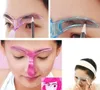 High Quality Grooming Brow Painted Model Stencil Kit Shaping DIY Beauty Eyebrow Stencil Pink Blue 2 Colors Eyebrows Styling Tool 20pcs