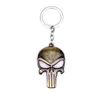 Movie Terminator Keychain Cool Punk 3D Skull Head Shape Keychain Keyring Alloy Metal Terror Skull Key Rings Holder