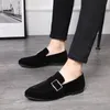 2019 Fashion Loafers Mlae Dress Shoes Men Suede Leather Shoes Classic Business Party Office Wedding Men's Flats