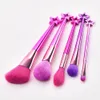 5pcs pennelli per trucco rosa pennello per fard in polvere viola pennello per trucco carino Sailor Moon con bacchetta a stella capelli morbidi miglior regalo di Natale per donne