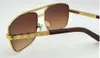 Óculos de sol Classic Gold Attitude Square Pilot Sunglasses Sonnenbrille Mens Designer de luxo Óculos de sol óculos Shades Novo com estojo 0259