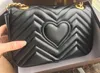 Nieuws Love Heart V Wave Patroon Zakken met handvat schoudertas ketting vrouwen handtassen crossbody portemonnee messenger bags235b