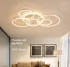 Anéis Acrílico Moderno LED Teto Lustre Dimmable com Controle Remoto para Sala de estar Quarto Jantar Cozinha Ilha Lâmpada