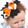 Ruban Halloween cheveux arcs Barrette Clips 12*9 cm mignon dessin animé chauve-souris cheveux accessoires mode nouveau fête chapeaux pour enfants bébé filles enfants