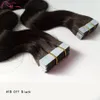 Tape de trame de peau invisible de haute qualité chaud dans une extension de cheveux Brésilien Body Wave 100% Real Remy Cheveux humains ondulés 100g 40pcs Prix usine