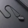 IJD8383 Крутое мужское ожерелье черного цвета, кулон для кремации в виде сердца для животных, держатель для человеческого праха, подарок на память, нержавеющая сталь, 270 г
