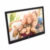 Freeshipping Digital Photo Frame Álbum Eletrônico 15 Polegadas 1280 * 800 Botões de Toque Frontal Multi-idioma Tela LED Imagens de Vídeo de Música