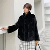 여성용 모피 가짜 전체 밍크 진짜 일반 중간 슬림 여성 코트 가을 겨울 스탠드 칼라 자켓