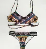 Sexy Women Bikini Two Pieces Swimsuit Geometric Print Padded Push up Bikini Set Low Waist Swimwear S M L XL