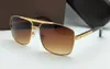 Classic Gold Attitude Sunglasses Square Pilot Sunglasses Sonnenbrille Mens Luxury Designer Sunglasses Glasses Shades New with case 0259