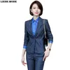 Women's Suits & Blazers Women Elegant Striped Suit Set Office Ladies Work Wear Pant Formal Female Blazer Jacket Shirt Trousers 3 Pieces