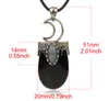 New listing jewelry Natural crystal moon inlaid glitter stone flat crystal necklace WY1251