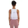 tanktops luyogasports mouwloos mesh tankvest geplooid gerimpeld sportblouse fitness merklogo yoga sneldrogend effen kleur