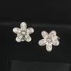 Söt Daisy Stud Earring Original Box Set Smycken för 925 Sterling Silver Cz Diamond Flowers örhängen för kvinnor Girls1741205