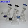 Clear Mini Pocket Glass Bongs Recycler Oil Rigs hookah Smoking Pipe water Pipes Bong Hookahs Shisha 14mm joint 7.4 inches tall