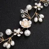 Nakłady ślubne ślubne druhna złota ręcznie robiona rhinestone Pearls Pała opaska na głowę luksusowe akcesoria do włosów fascynatory tia7042572