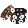 Partihandel Snap Button Braceletbangles 14 Färg Högkvalitativa PU Läderarmband för kvinnor 18mm Snap Button Smycken WCW718