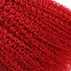 # 1B / Rouge Foncé Racine Ombre Crépus Bouclés Péruviens Cheveux Humains Tisse 3 Pcs Double Trames Bouclés Rouge Ombre Vierge Péruvienne Bundles de Cheveux Humains Offres