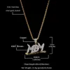 Циркон Буква MBM Iced Out Ожерелье с подвеской Мужские ювелирные изделия Два тона 14-каратного позолоченного бриллианта Bling Хип-хоп Ювелирные изделия Подарок с 24-дюймовым C262C