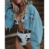 Bikini badkläder kvinnor baddräkt 2020 cow print brasiliansk bikini set push up baddräkt kvinnlig sommar strand bär Biquini