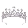 Moda hecha a mano de plata tiaras y coronas reina princesa estrellas diadema de cristal diademas adornos para el pelo de la boda joyería del pelo de las mujeres