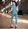 Yeni Spor Sıkı Pantolon Kısa Kollu Yoga Koşu Eğitim Spor Takım Elbise