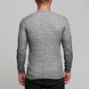 2019 Jesień Moda męska T-shirt sweter O-Neck Slim Fit Knittwear Męskie Z Długim Rękawem Swetry Tshirts Mężczyźni Fitness Pull Homme