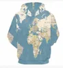 Moda estilo ocidental Mapa Impressão Digital Casual Sports Hoodie Homens Jovens Mulheres Designer Hoodies Moda Hipster Hoodies