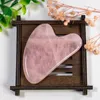 Hot fashion Natural Rose Quartz Stone New Body Care Scraping Board SPA Therapy Gua Sha Massager Antistress Board Massage Tool free shiping