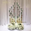 Novo estilo Alto Cristal Wedding Aisle Pillar metal Flower Display Stand Cristal suporte de flor de casamento decoração senyu0452