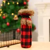 Plaid Christmas Wine Fles Cover Decoratie Wijn Champagne Bottle Tas voor Party Home Decor Xmas Supplies 2 Color DHL XD22316