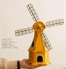 Creatieve Windmolen Piggy Bank Decoraties Ornamenten Retro Europese Ambachten Hars Model Spaarvarkensinrichting Meubels