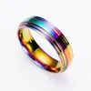 A￧o inoxid￡vel Rainbow Band Ring Ring Rings For Mull Men Fashion Hip Hop J￳ias Will e Sandy