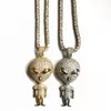 Nouveau Hip hop bijoux hommes pendentif Alien Rock Street collier or argent couleur Bling cubique Zircon pour cadeau